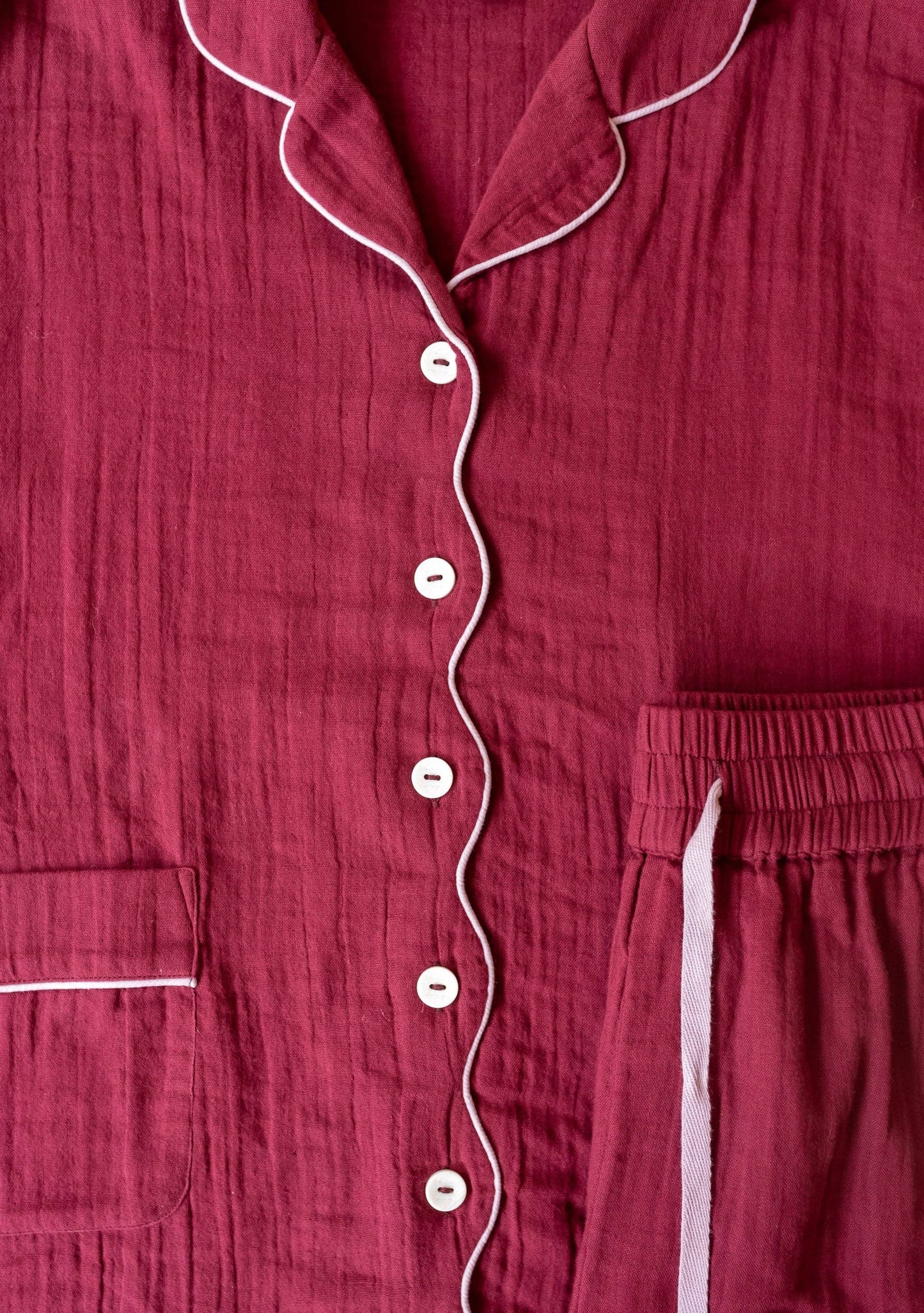 Cotton PJ / Lounge Set in Burgundy