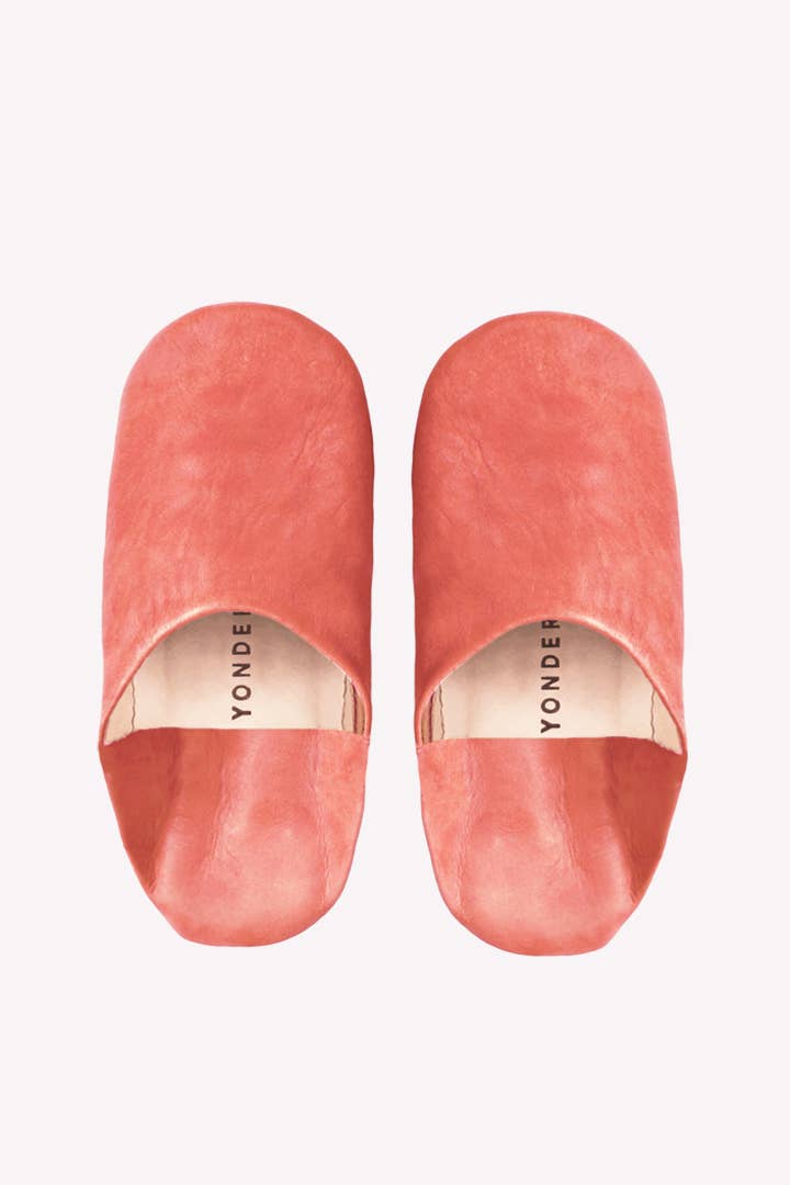 Leather babouche slippers