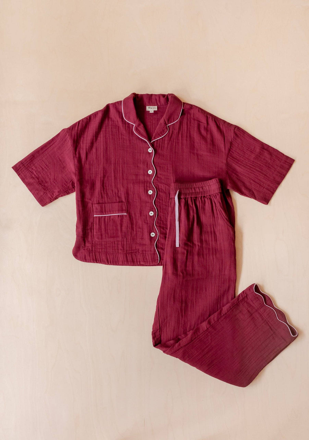 Cotton PJ / Lounge Set in Burgundy