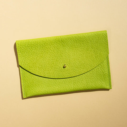 Envelope Pouch - Lime Leather