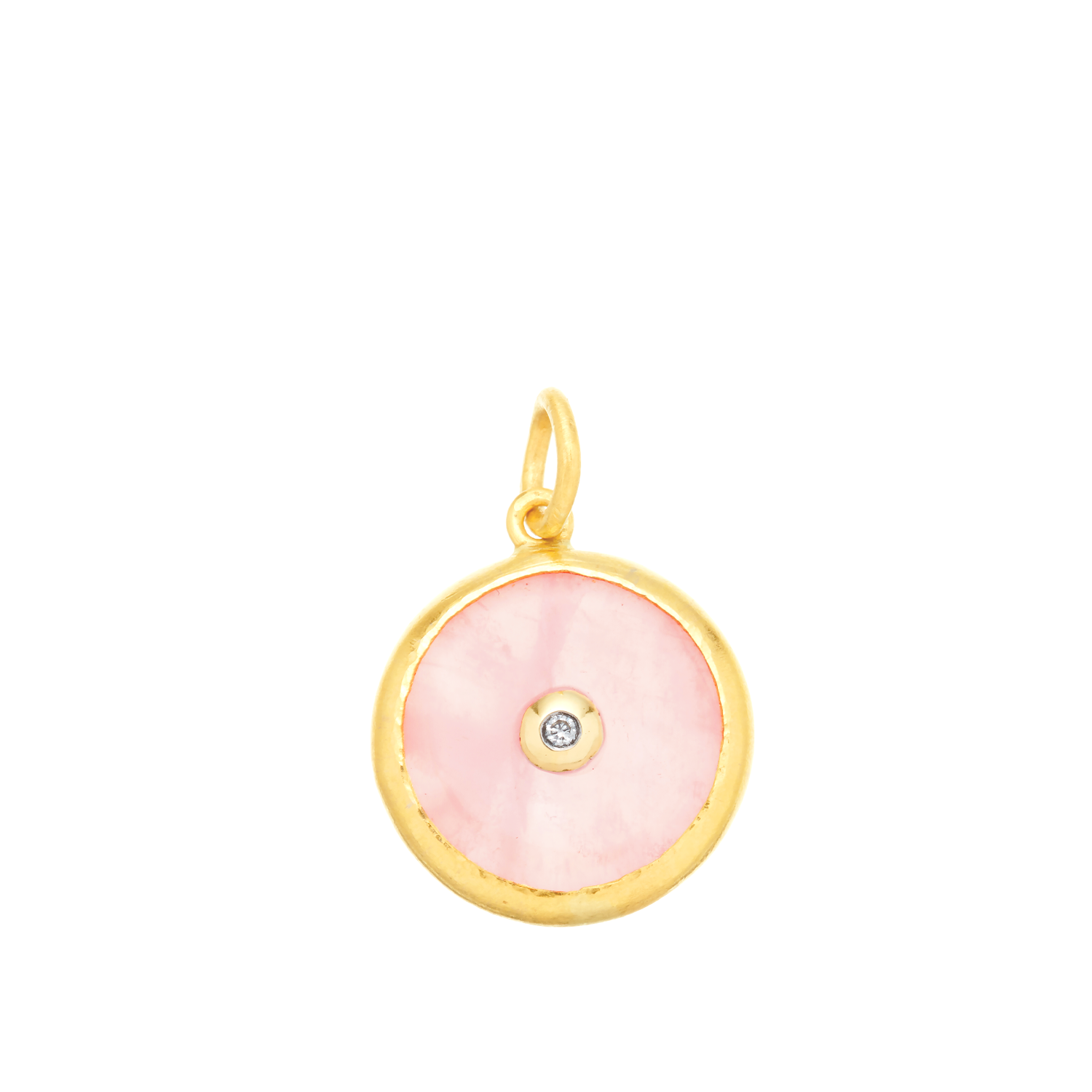 Protection 24K rose quartz and evil eye charm