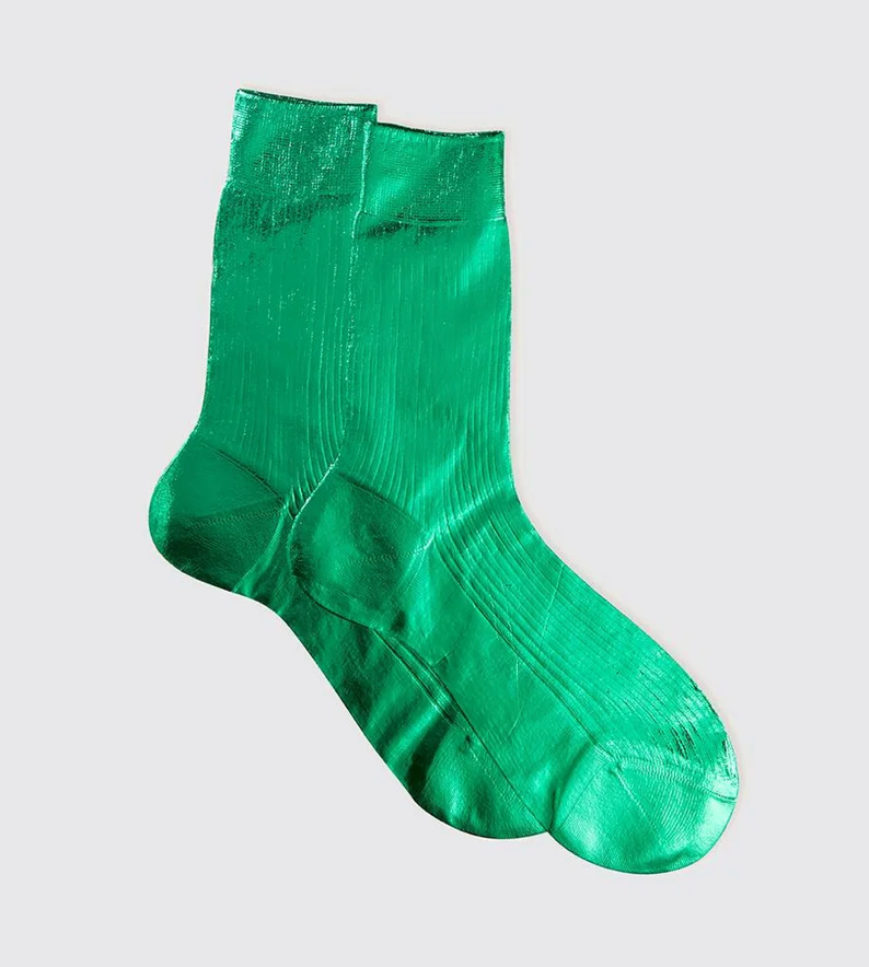 Italian Metallic Laminated Socks
