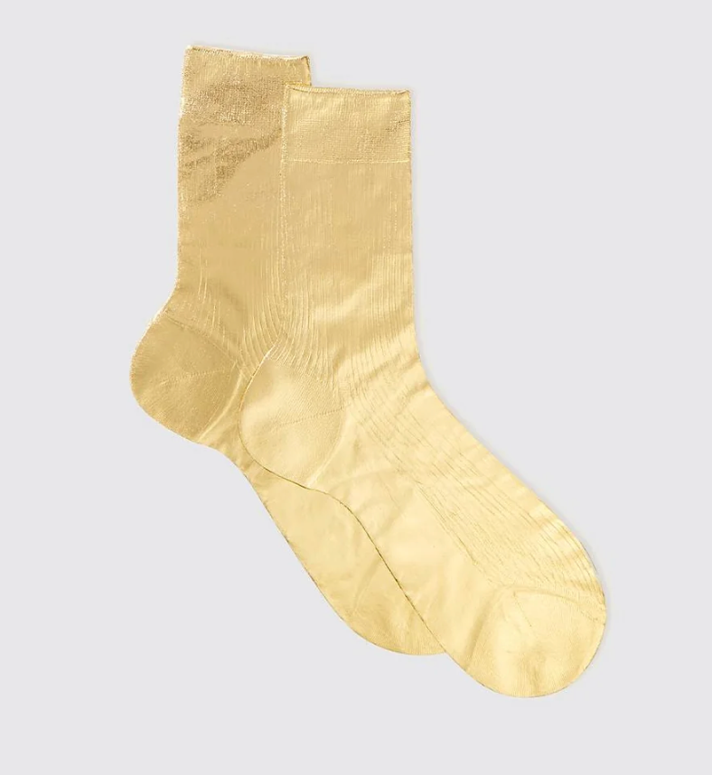 Italian Metallic Laminated Socks