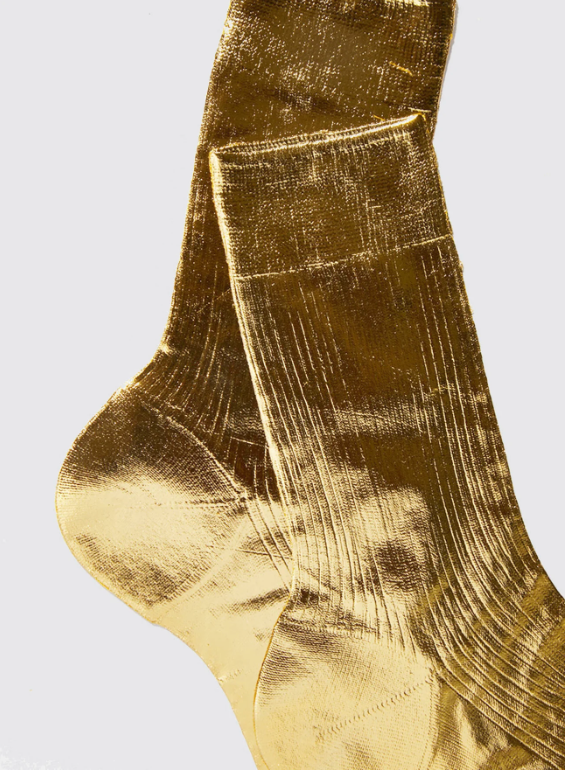Italian Metallic Laminated Socks