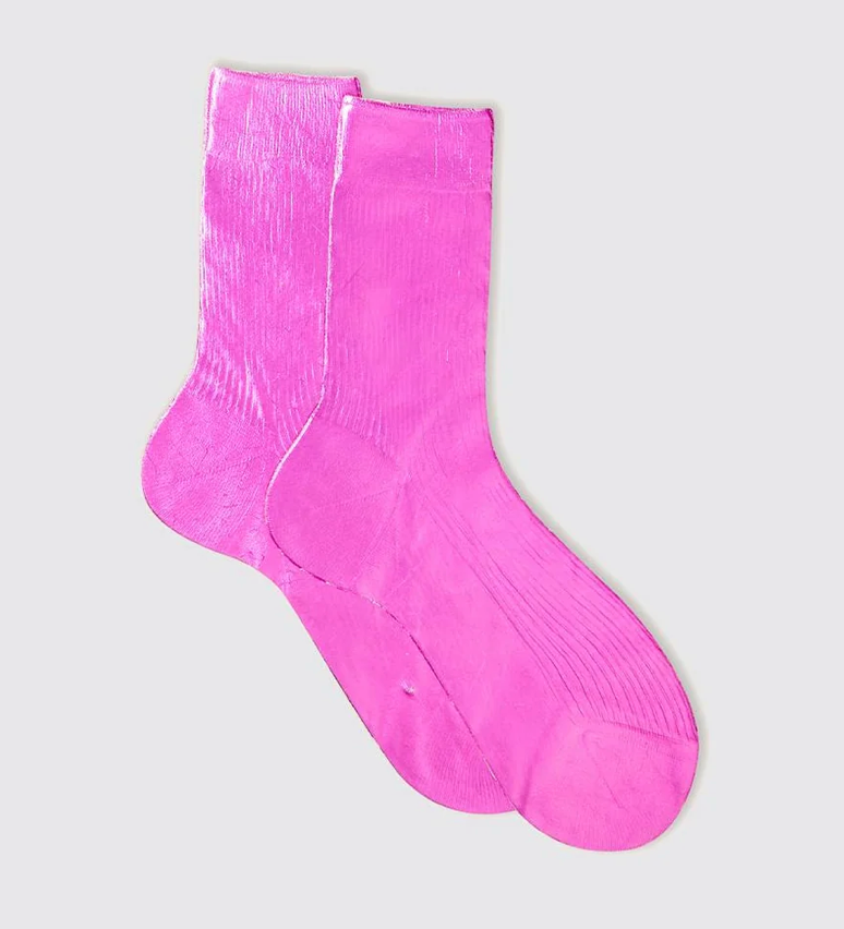 Italian Metallic Laminated Socks