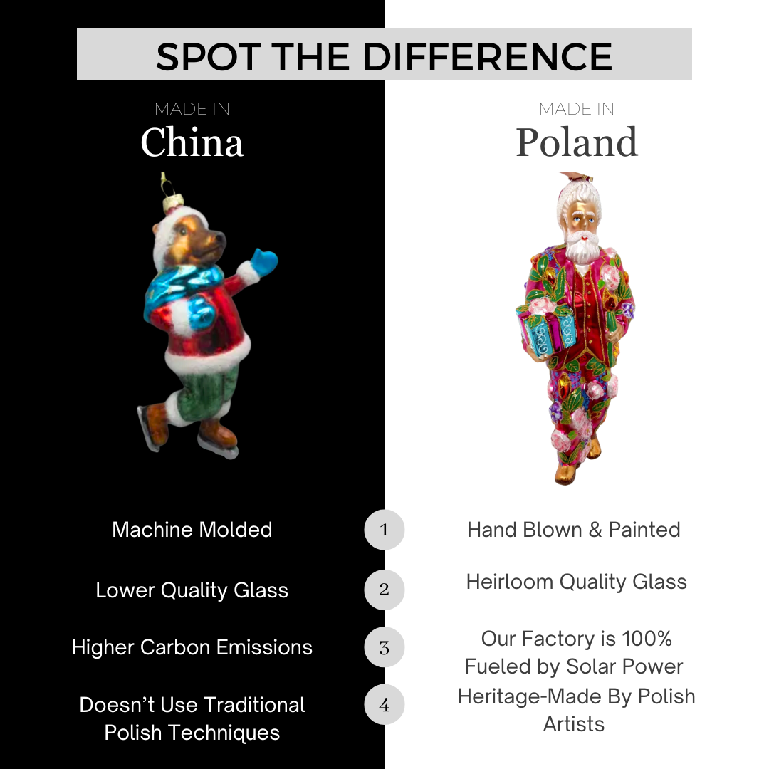 Leopard Nutcracker Head Polish Glass Christmas Ornament