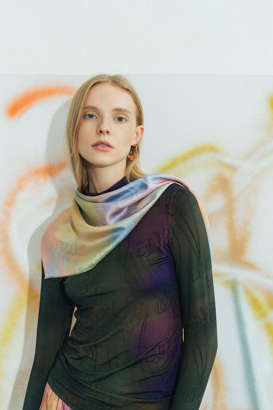 Brooklyn Triangle Silk Scarf