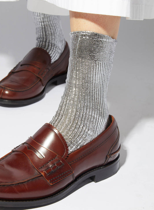 Italian Metallic Laminated Socks