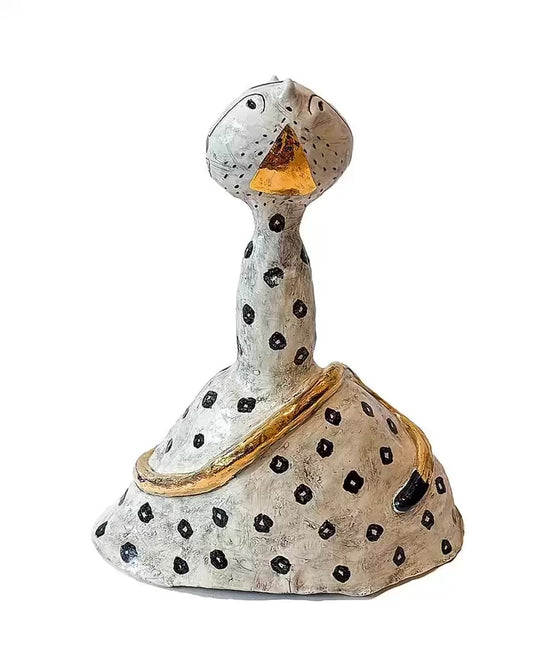 Golden Tail sculpture with 22K gold luster