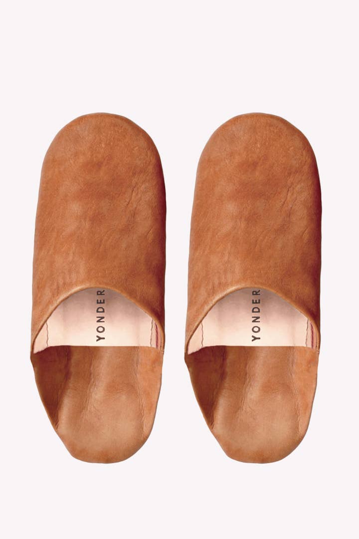 Leather babouche slippers