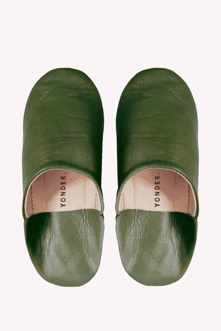 Leather babouche slippers