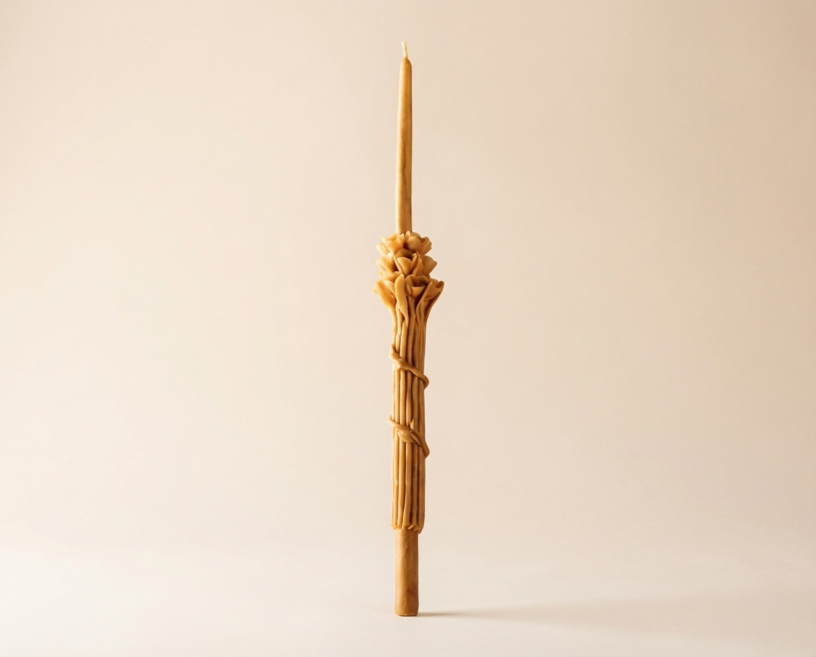 Sculpted Taper Beeswax Candle (large)