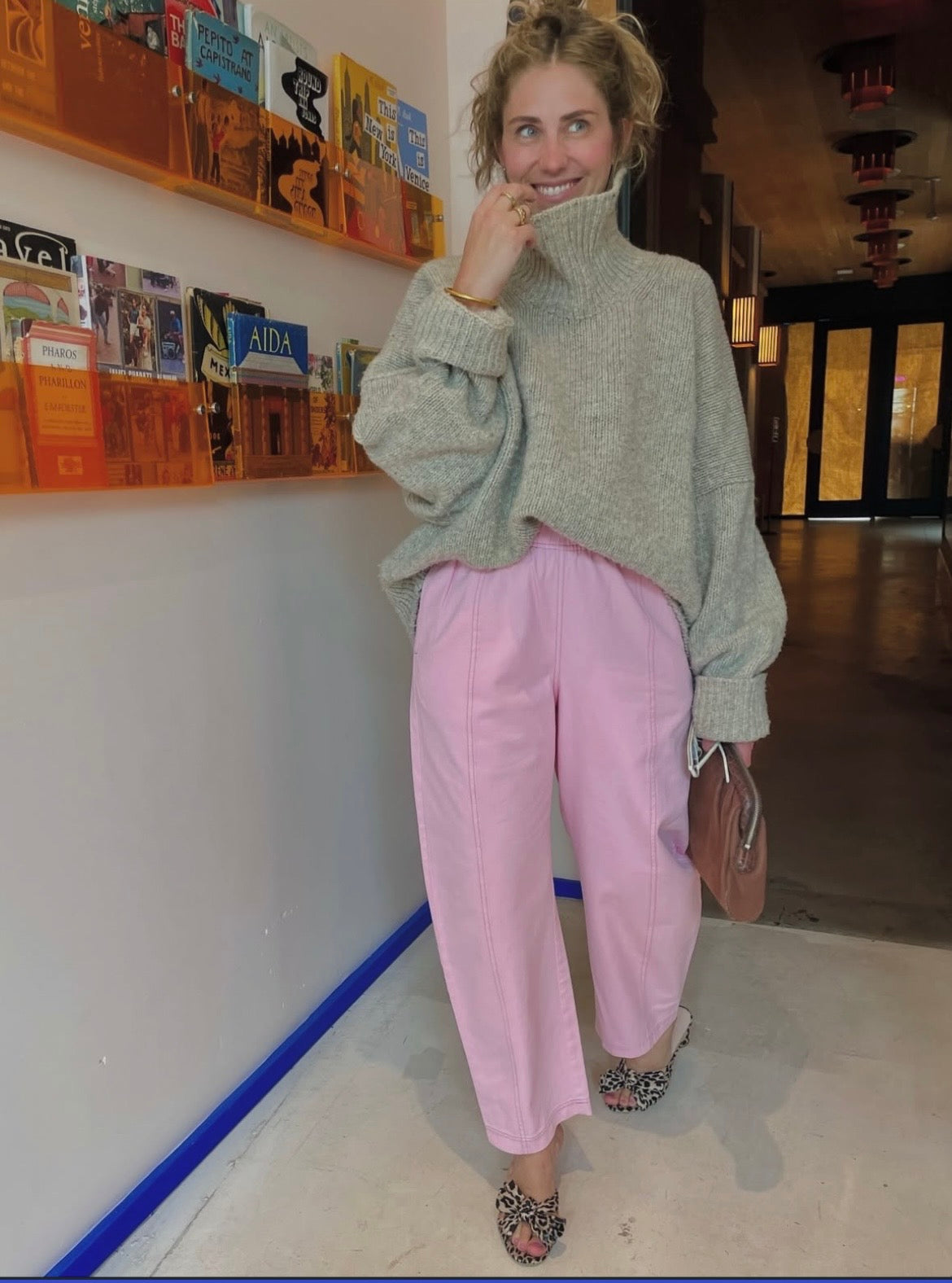 Colorblock Cotton Pants