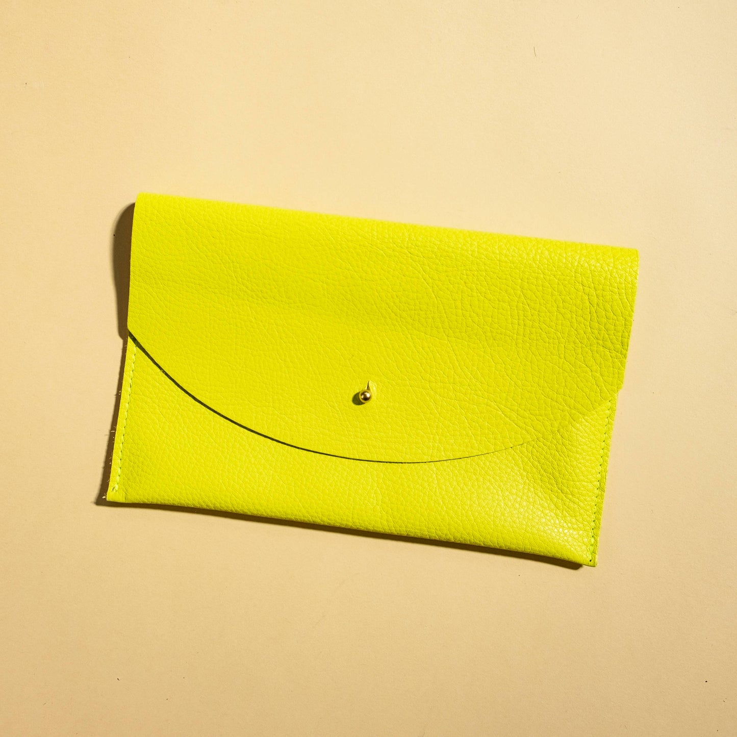 Envelope Pouch - Chartreuse Leather