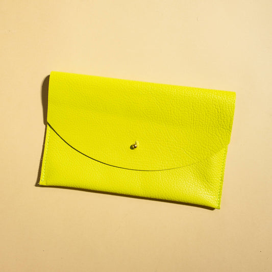 Envelope Pouch - Chartreuse Leather