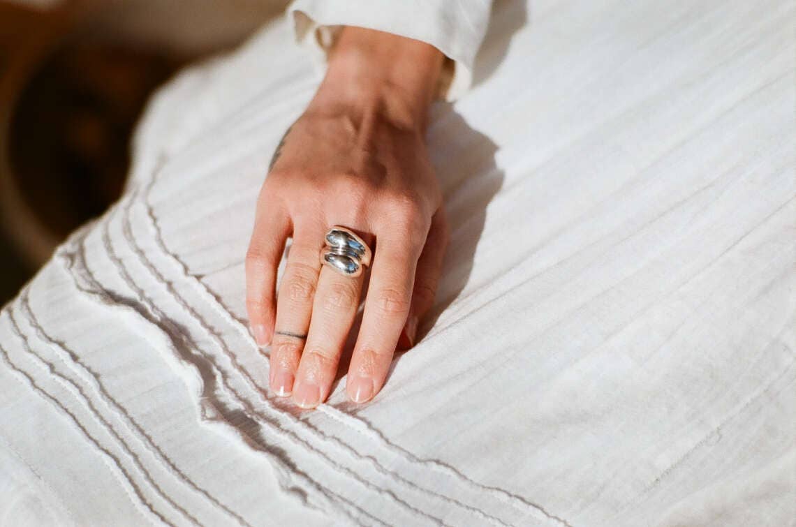 Sterling silver cava ring