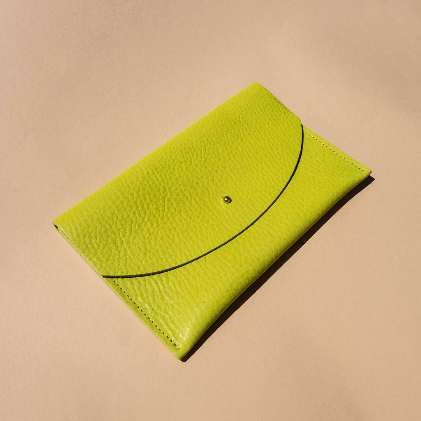 Envelope Pouch - Chartreuse Leather