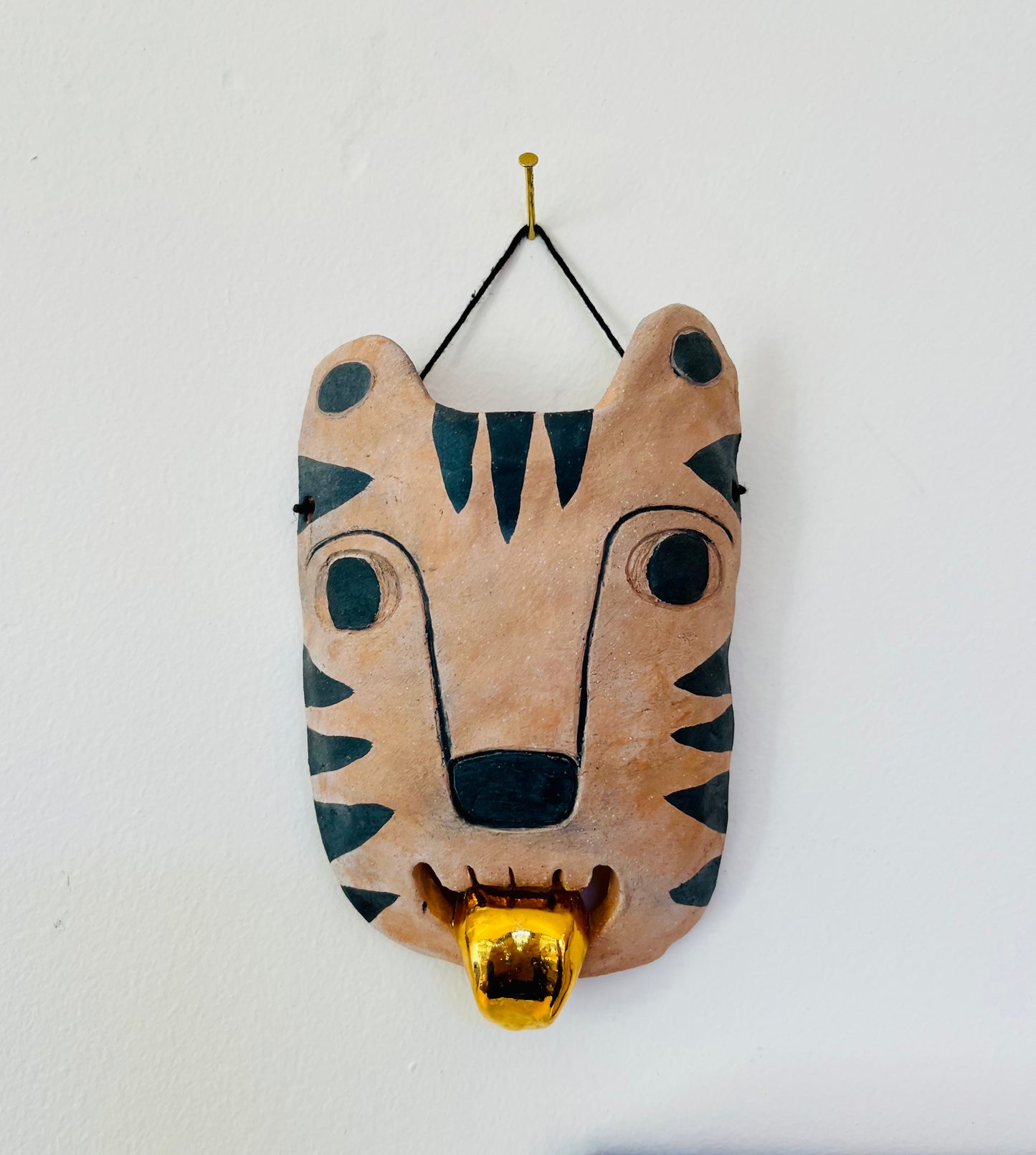 Raw Clay Mask Wall Hanging by Yamila Diaz