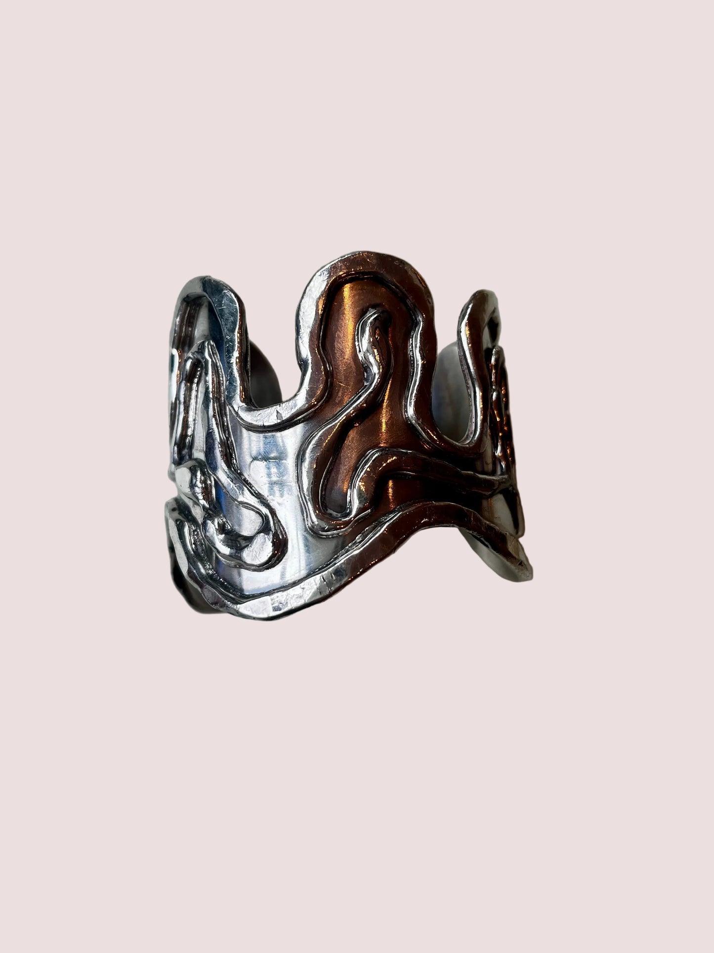 Vintage Silver Abstract Bracelet Cuff