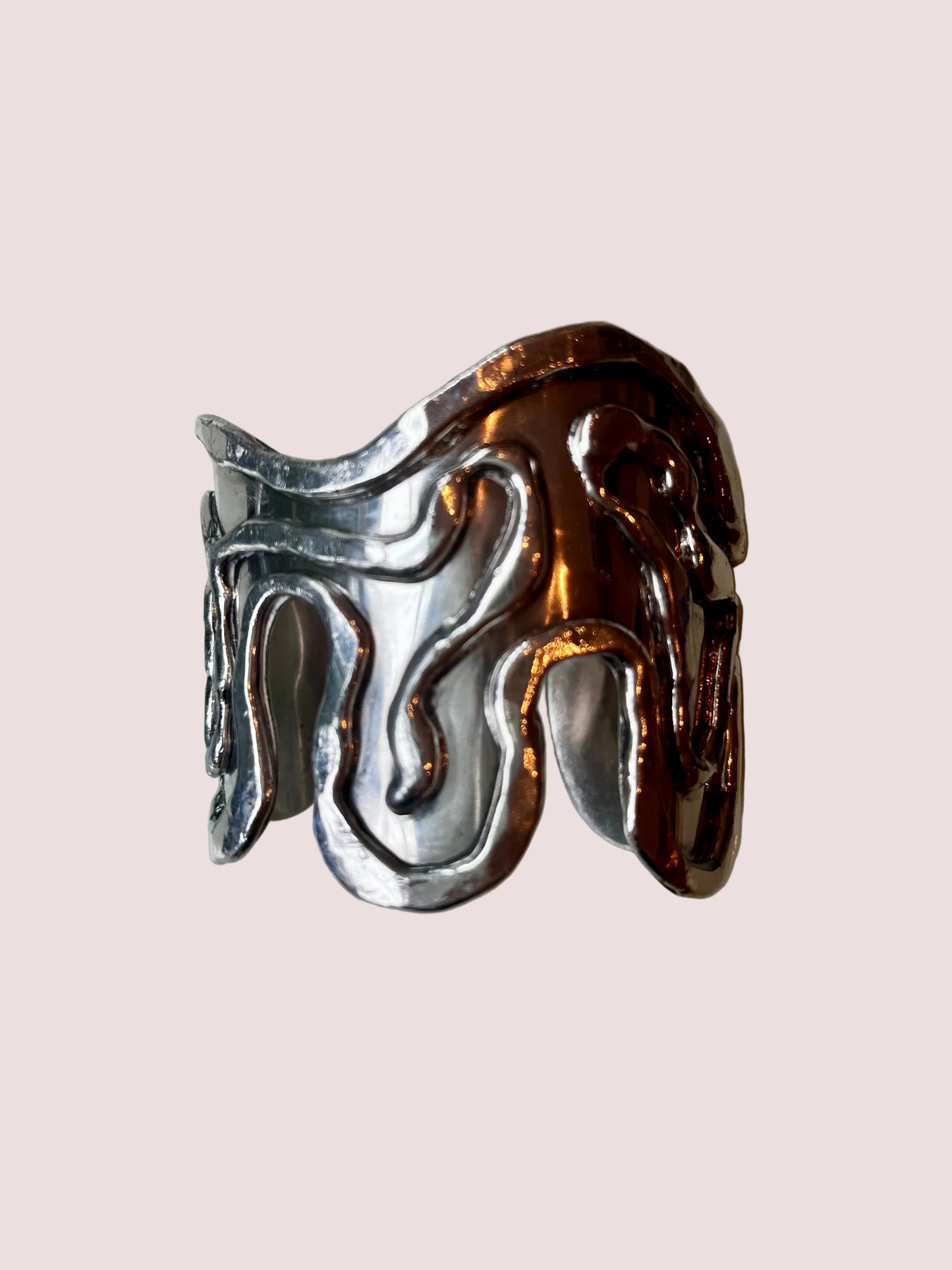 Vintage Silver Abstract Bracelet Cuff