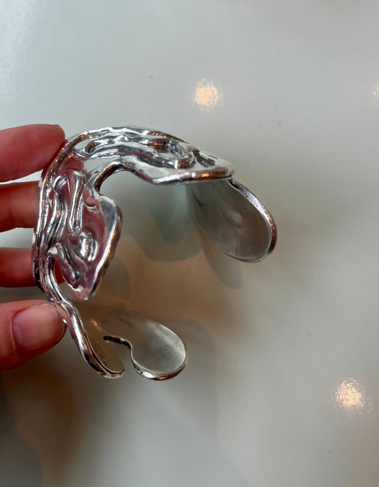 Vintage Silver Abstract Bracelet Cuff