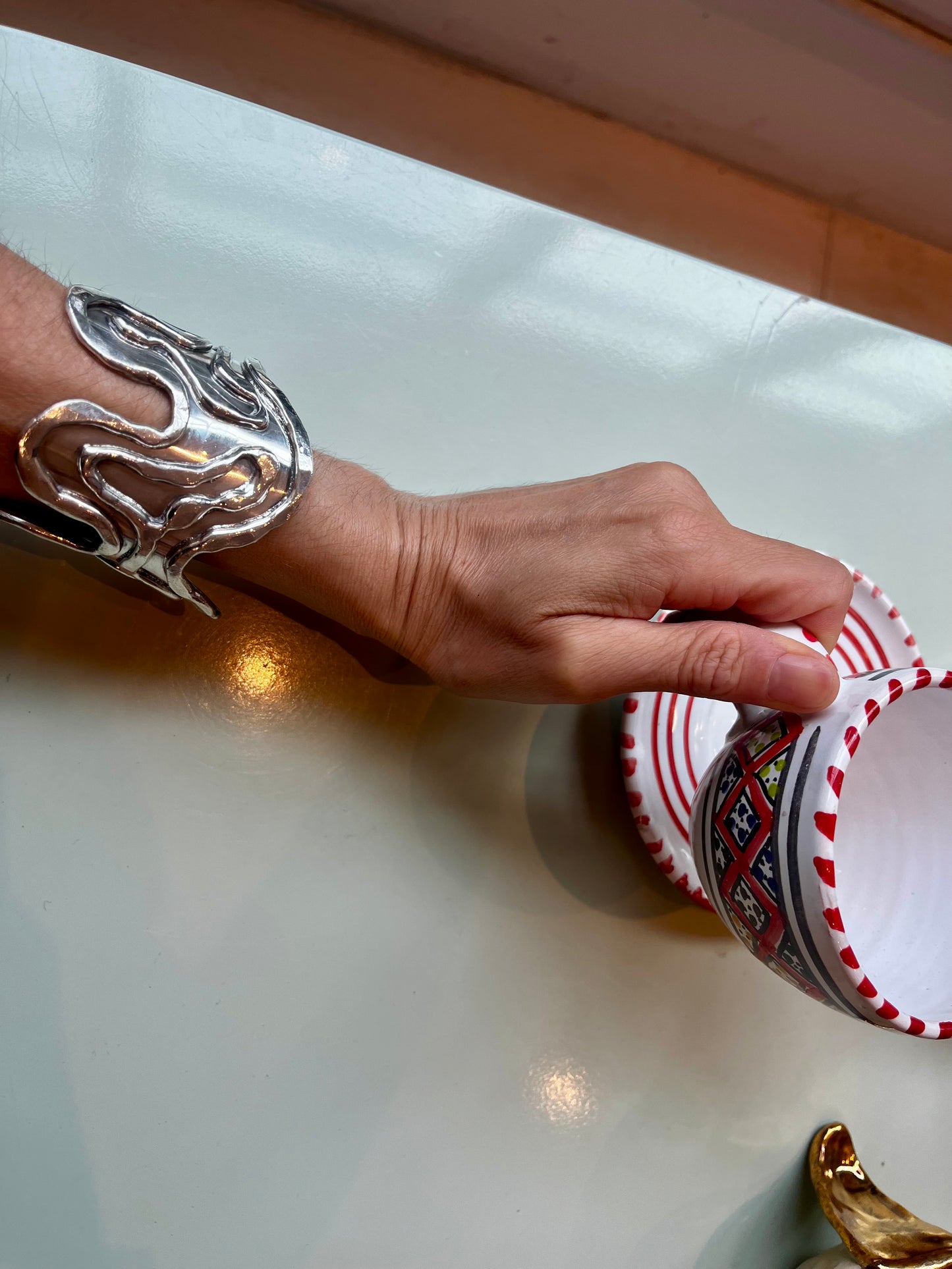 Vintage Silver Abstract Bracelet Cuff