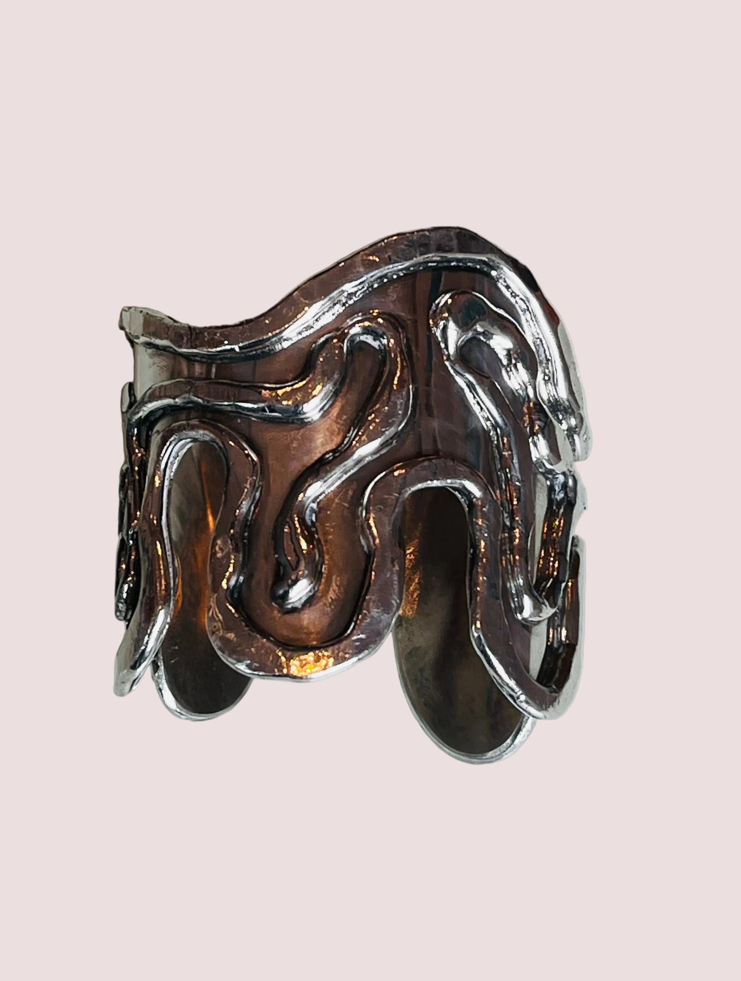 Vintage Silver Abstract Bracelet Cuff
