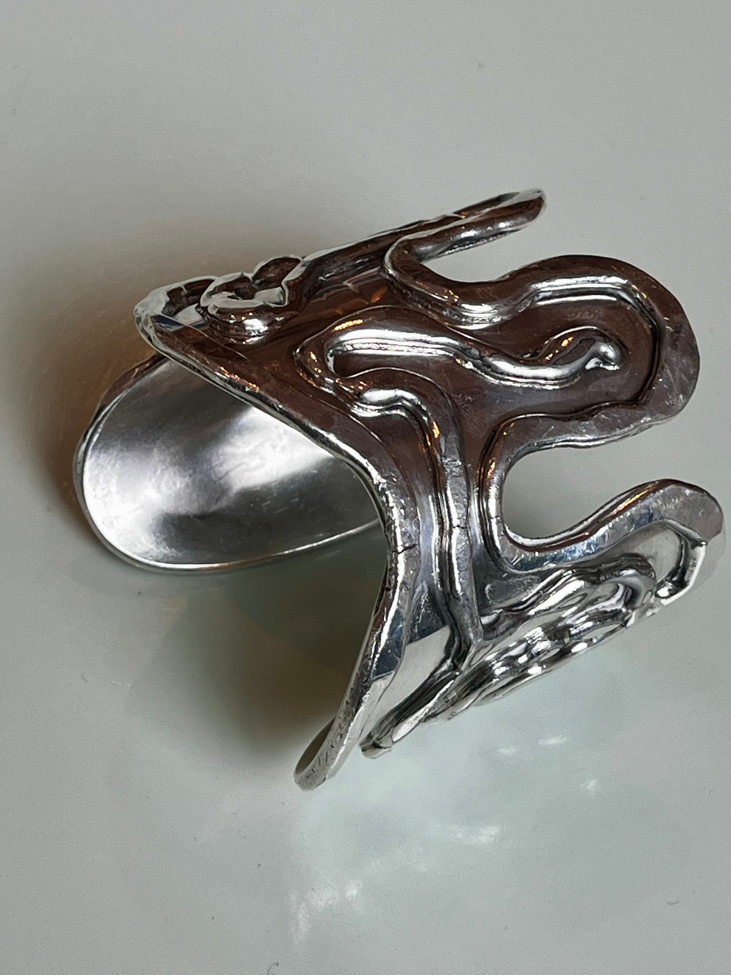Vintage Silver Abstract Bracelet Cuff