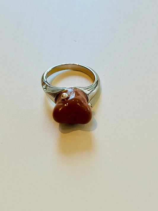 Hannayoo Clay and Gemstone pinky ring