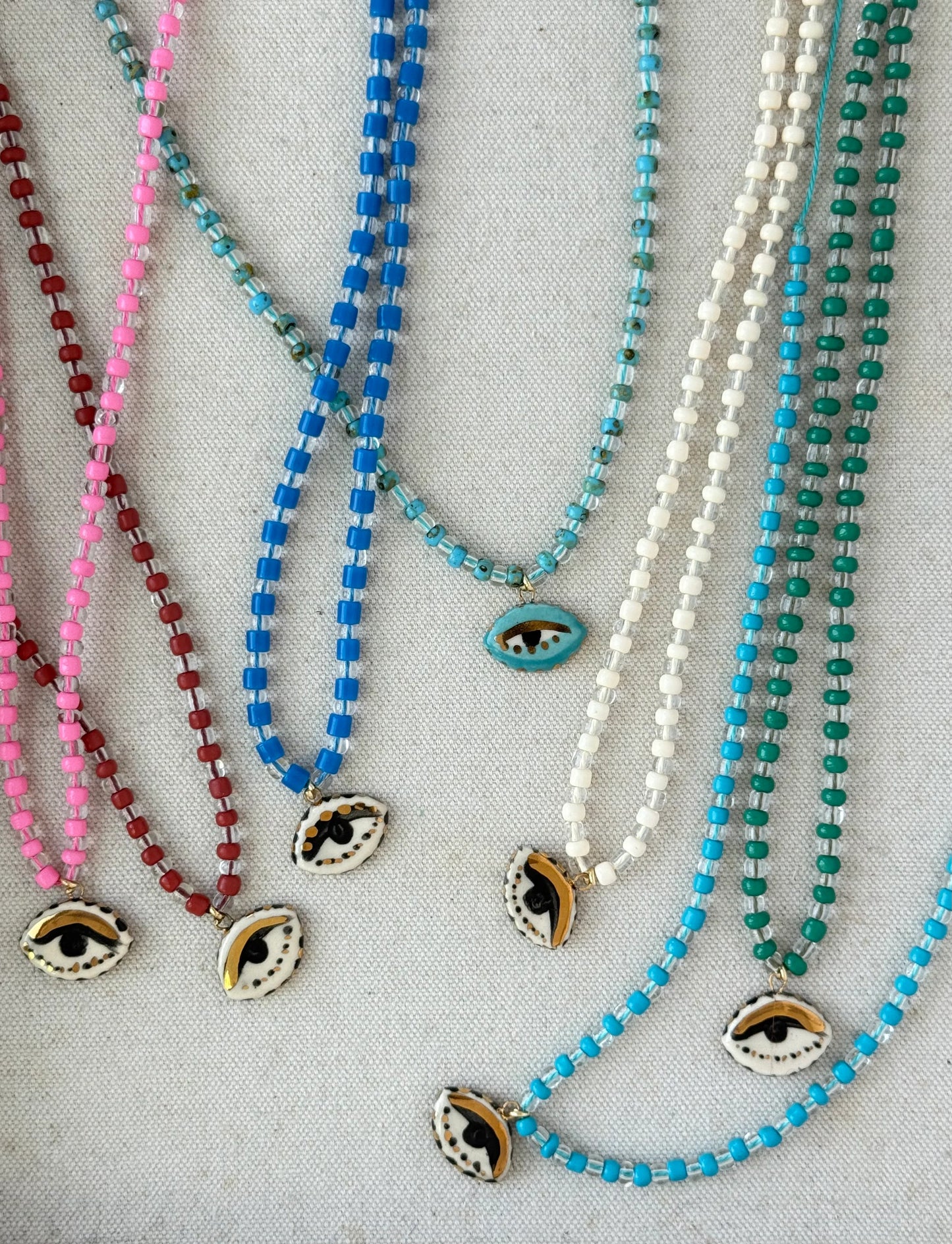 Not so Evil eye Beaded Necklace