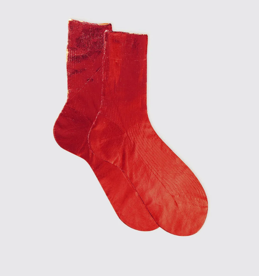Italian Metallic Laminated Socks