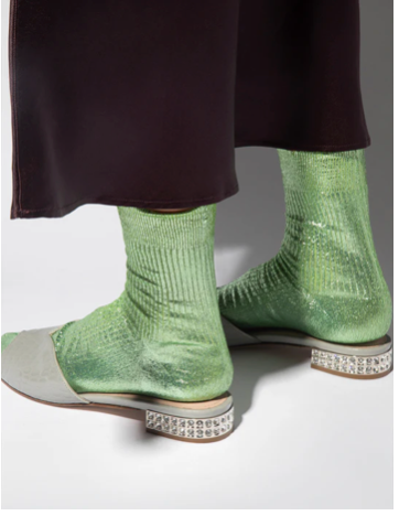 Italian Metallic Laminated Socks