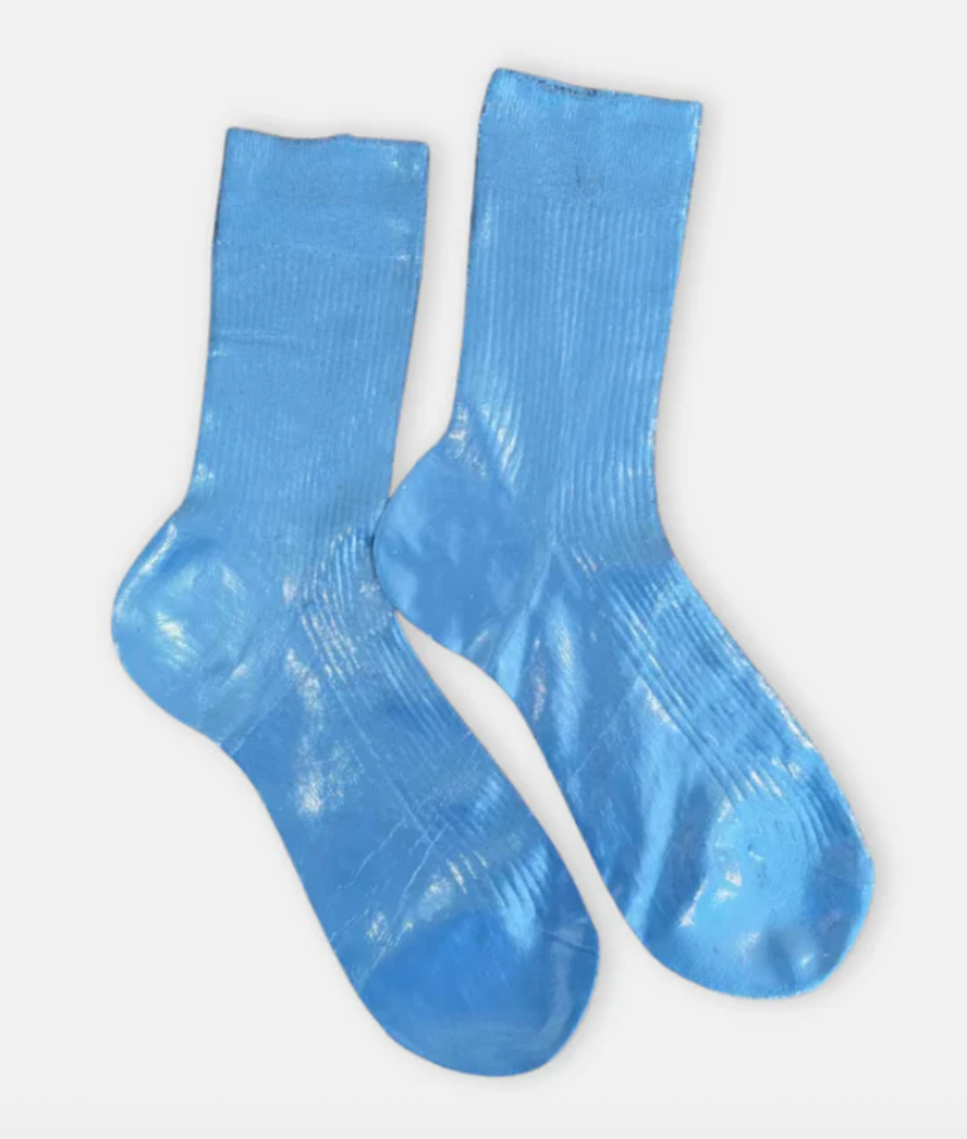 Italian Metallic Laminated Socks