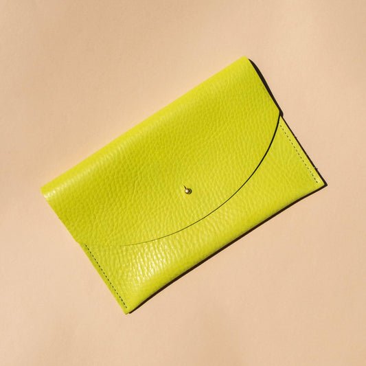 Envelope Pouch - Chartreuse Leather