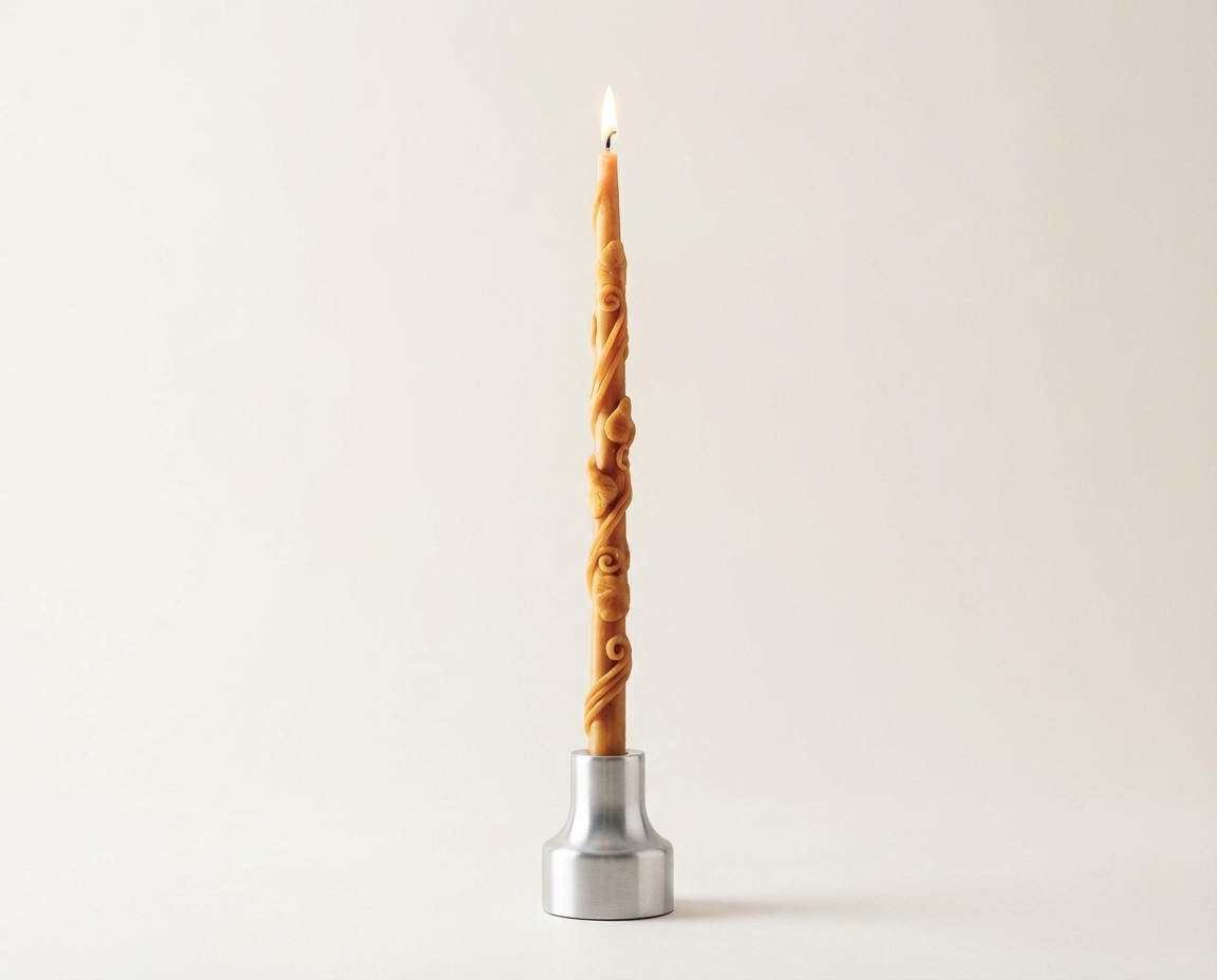 Sculpted Taper Beeswax Candle (small)