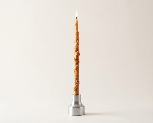 Sculpted Taper Beeswax Candle (small)