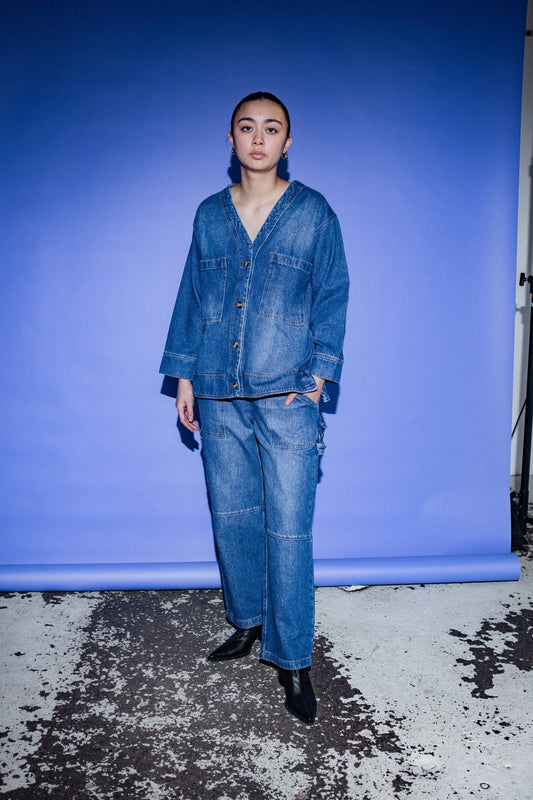 Blue denim sunny pants