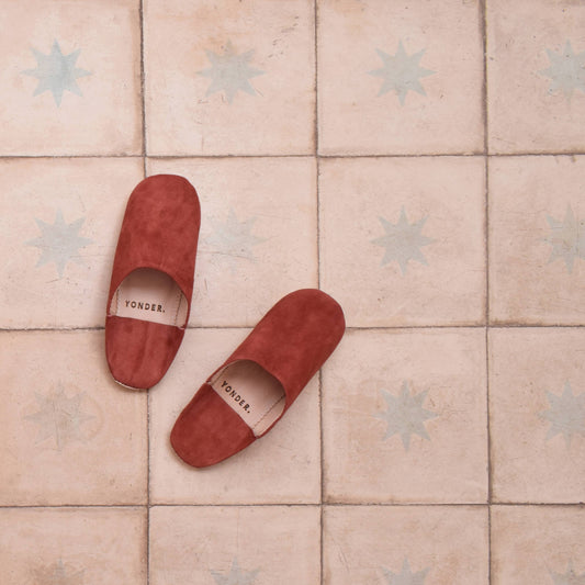 Suede Babouche Slippers Cinnamon