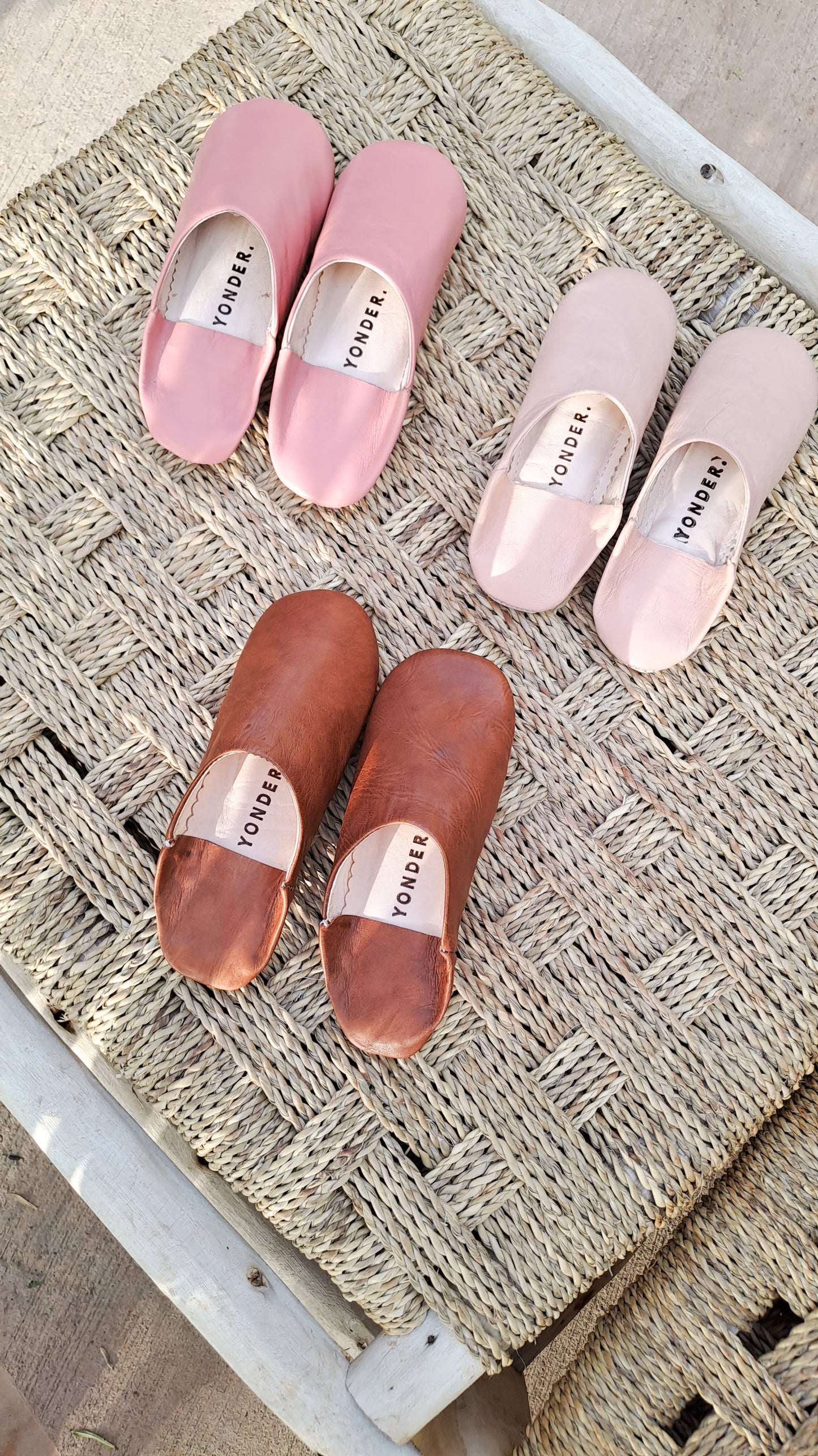 Leather babouche slippers