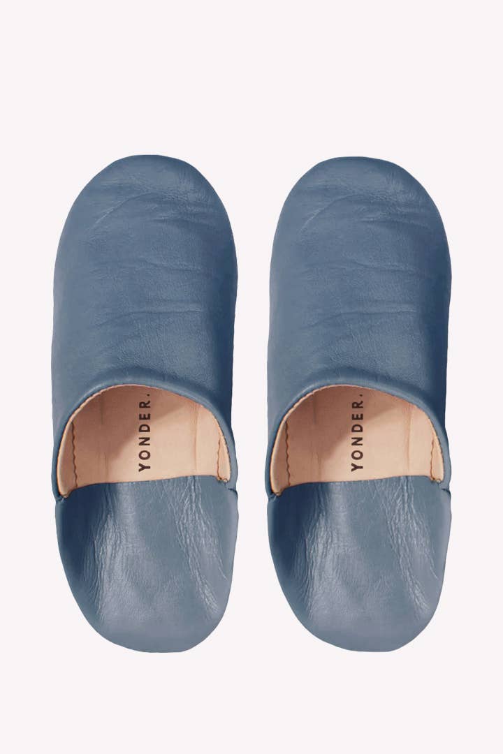 Leather babouche slippers