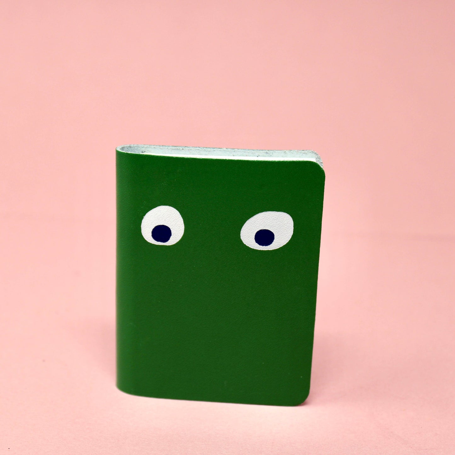 Wide-Eye Mini Leather Notebook: Green